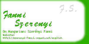 fanni szerenyi business card